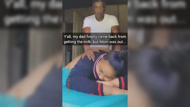 My dad finally came back after going to get milk and fucked me with his big cock - 1 image