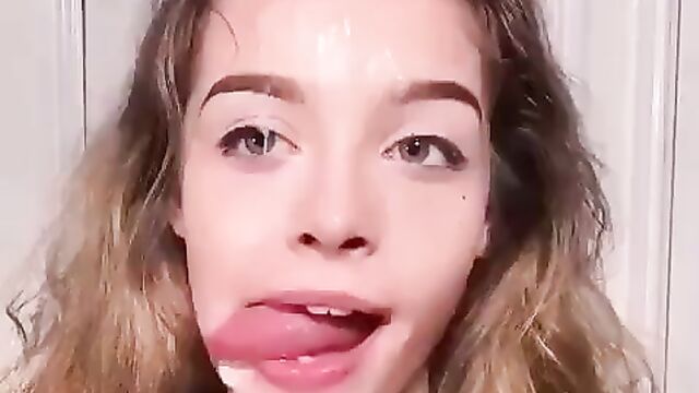 Brother gives some blowjob lessons to his hot sister with a beautiful face - 5 image