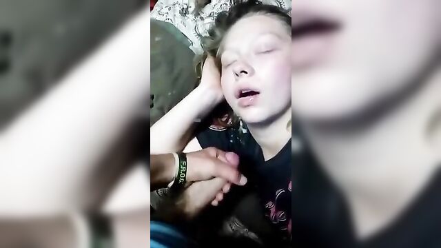 Pranking my sleeping sister turned into hot cumshot - 5 image