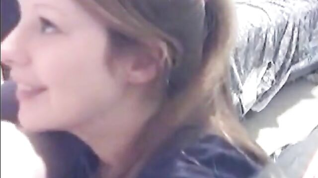 Pretty little girl gives her daddy a blowjob - 1 image