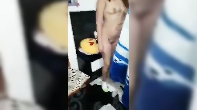Mother comes into the room to watch her son fuck and records it on video - 5 image