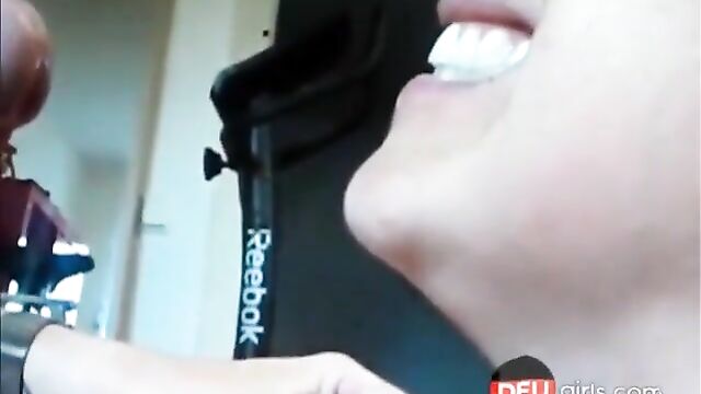 Mom sucks her son's cock and gets a pulsating stream of cum in her mouth - 2 image