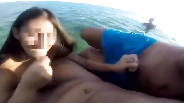 Beautiful Daughter Gives A Blowjob To Her Father And His Friend On Vacation - 5 image