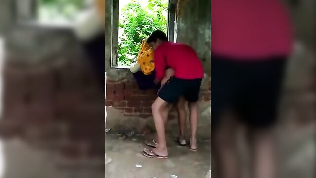Indian village boy fucking his own mother outdoor