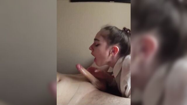 Daughter loves sucking her father's cock