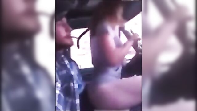 Daughter and daddy fuck in the car while mom is at the store