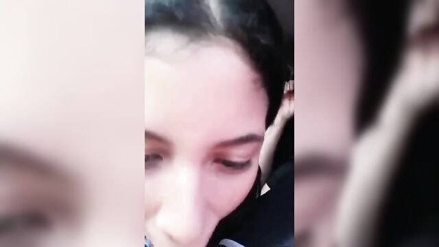Pretty Sister Sucking Brother's Dick In The Car - 2 image