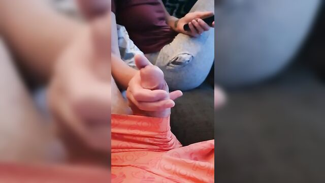 Sister Is Teasing A Big Cock Brotther At Home And Making Him Cum Fast