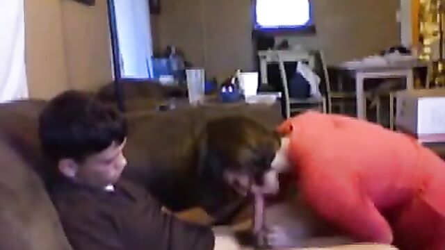 Real mom and teen son blowjob homemade