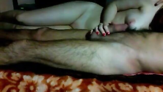 Horny blindfolded daughter fucks daddy - 1 image