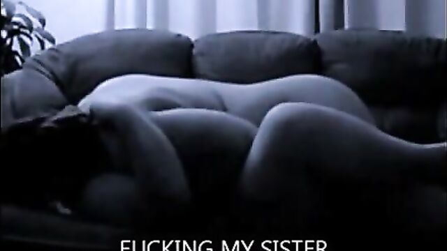 Real brother fucking his sister on couch - 1 image